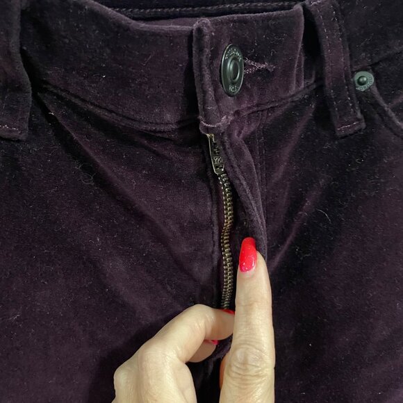 Hudson Nico Midrise Velvet Ankle Skinny Jeans in Violet Trance Size 30 - Picture 4 of 12